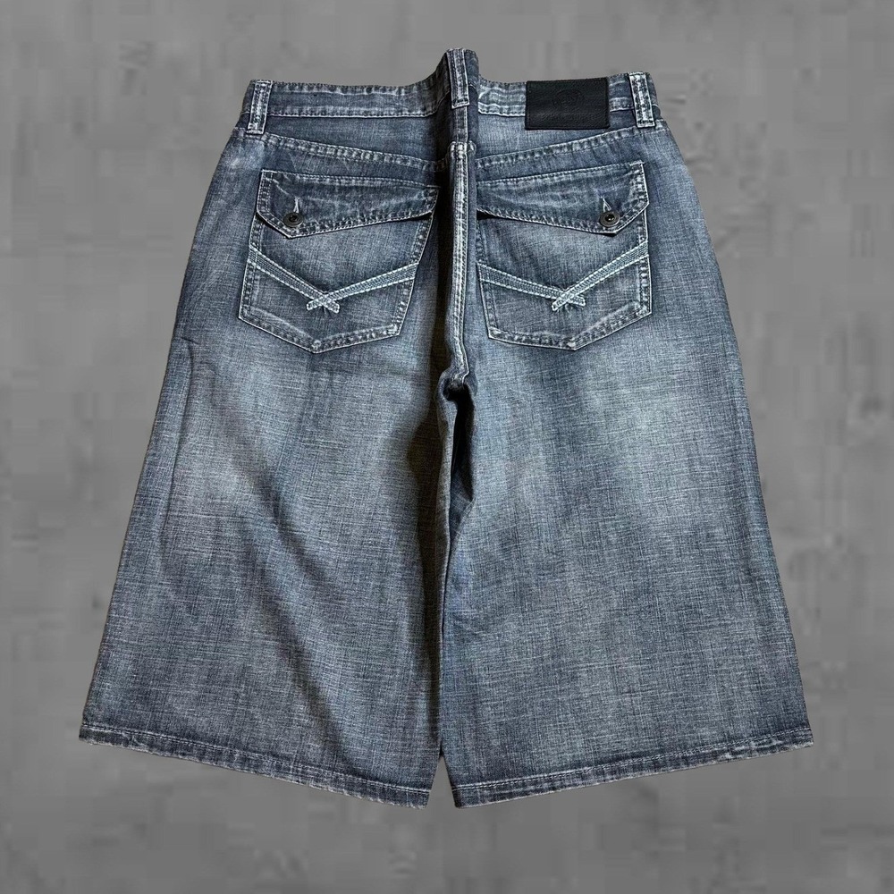 Y2K Vintage Baggy Wide Leg Dark Wash Ecko Unltd Skater Shorts